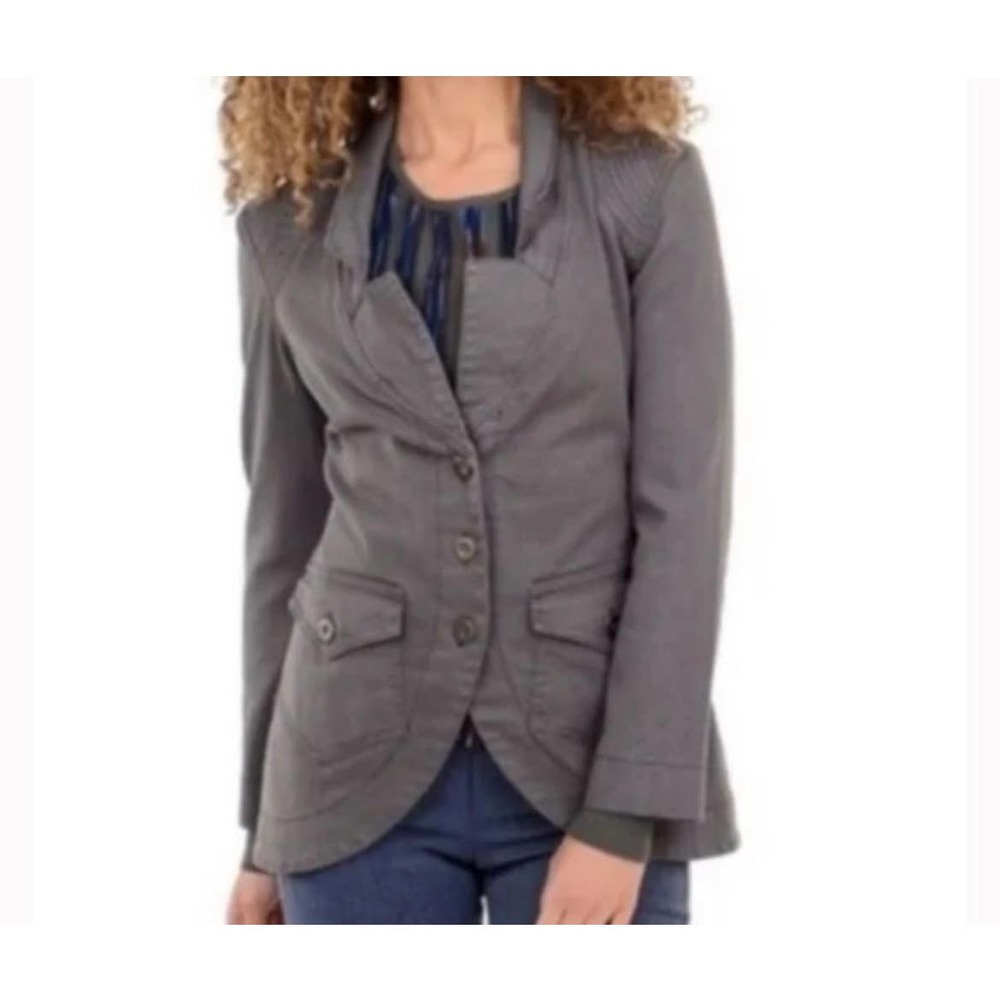 PRAIRIE UNDERGROUND Gray Cotton Twill Vernacular Blazer Jacket XS
